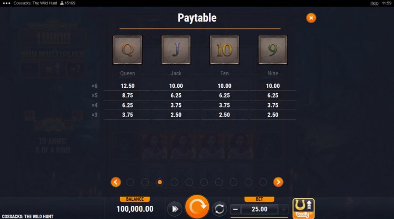 Paytable - Low Value Symbols