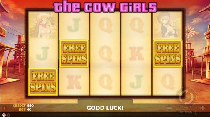 The Cow Girls :: Scatter symbols triggers the free spins feature