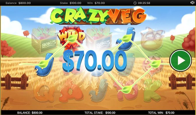 Crazy Veg :: A pair of winning paylines