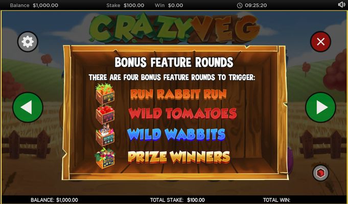 Crazy Veg :: Bonus Feature Rounds