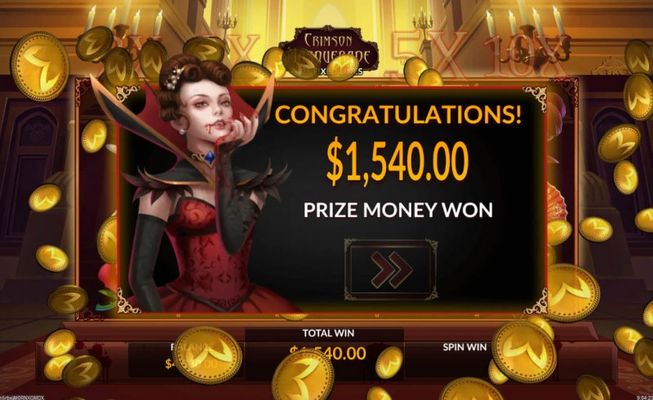 Crimson Masquerade :: Total free spins payout
