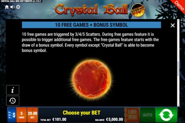 Crystal Ball Red Hot Fire Pot :: Free Spins Rules