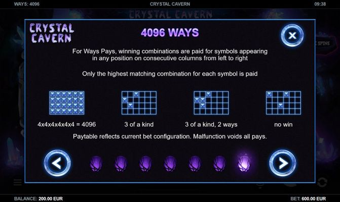 Crystal Cavern :: 4096 Ways to Win