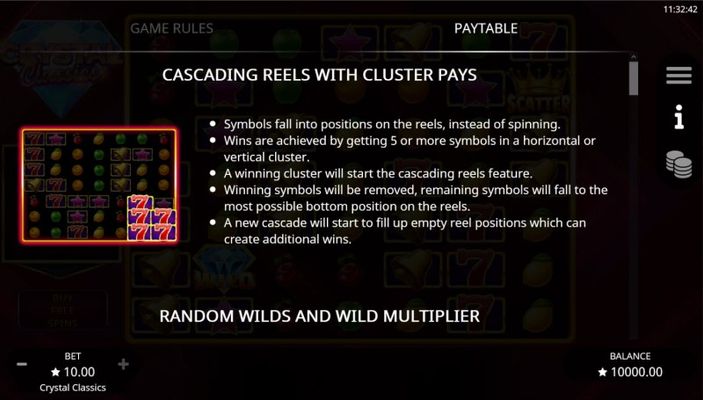 Cascading Reels with Cluster Pays