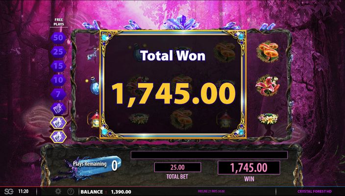 Total free spins payout