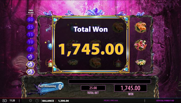 Total free spins payout