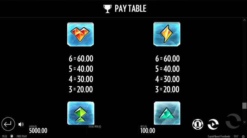 Paytable - Low Value Symbols