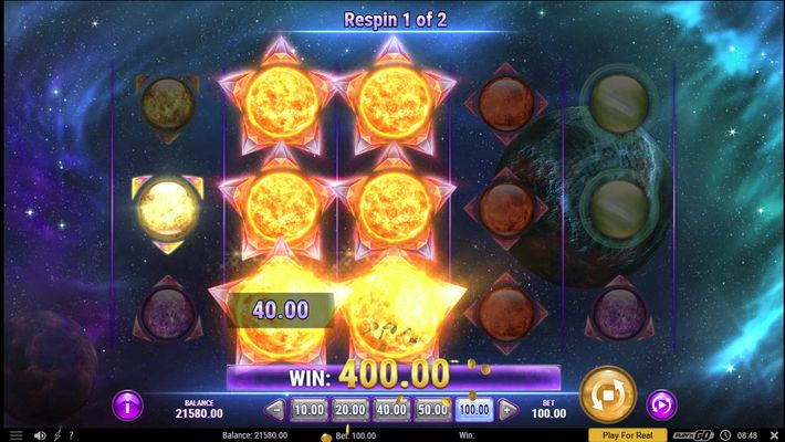Crystal Sun :: Re-spin leads to multiple winning paylines