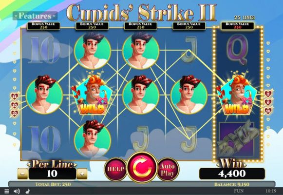 Cupids' Strike II :: A five of a kind win