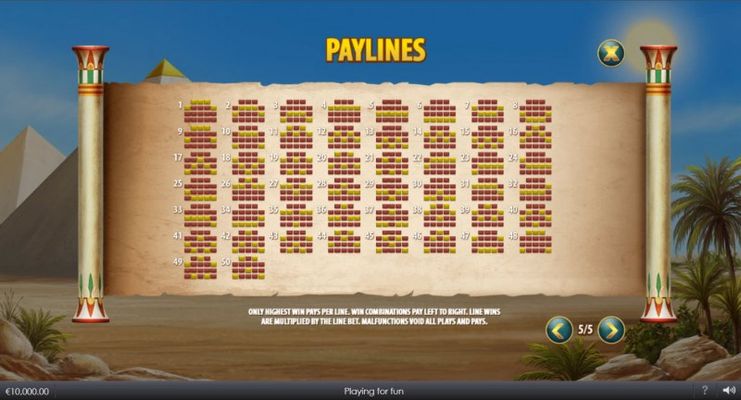 Paylines 1-50