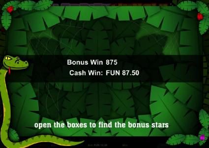Bonus Round pays out a total of 875 coins.