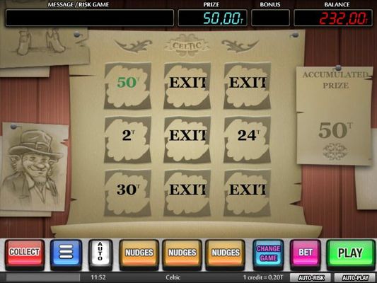 Bonus play ends when exit is revealed