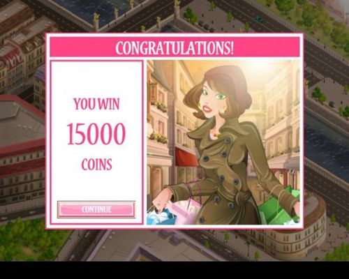 15000 coins awarded after playing the Shopping Spree Bonus.