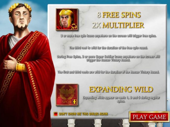 Game features include: Free Spins with 2x multiplier and Expanding Wilds!
