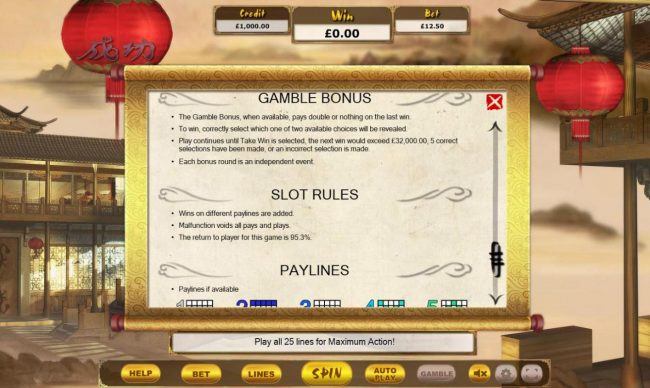 Gamble Bonus Rules