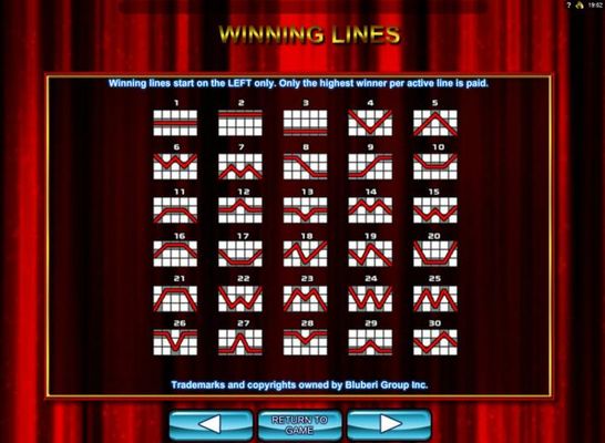 Paylines 1-30