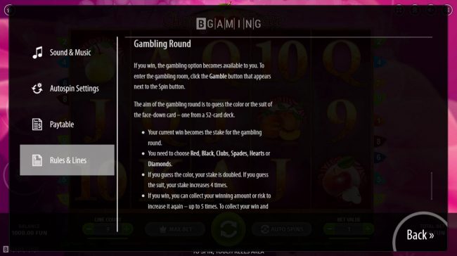 Gamble Feature Rules