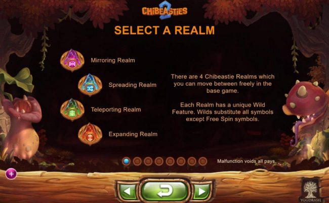 There are 4 Chibeastie realms which you can move between freely in the base game.