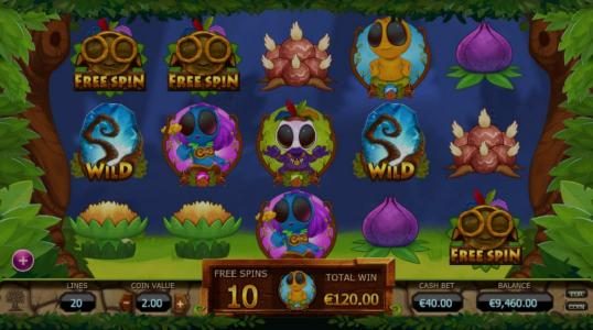 Bonus Free Spins Game Board