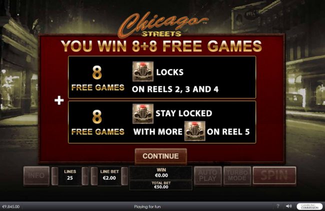 8 Free Spins Awarded