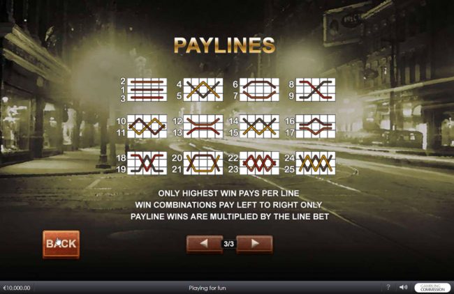 Paylines 1-25