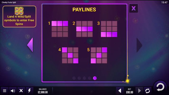 Paylines 1-5