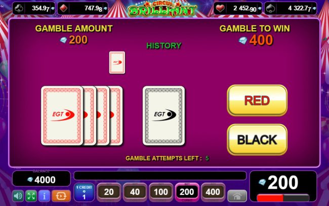 Red or Black Gamble feature