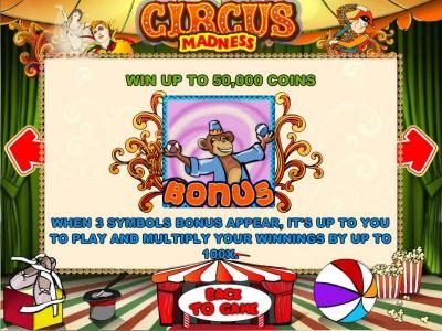 Win up to 50,000 coins with bonus feature