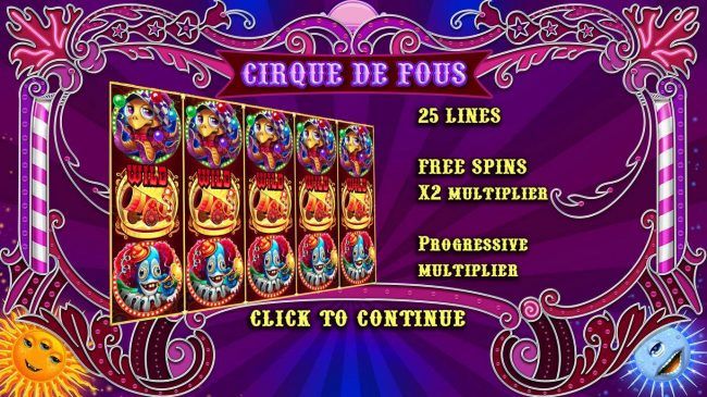 Game features include: 25 Lines, Free Spins with 2x Multiplier and Progressive Multiplier