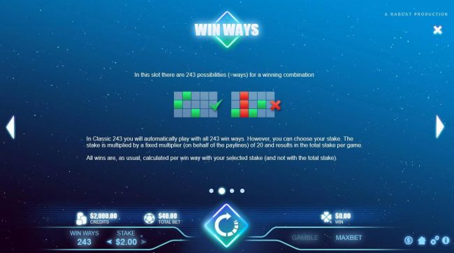 There are 243 possibilities for a winning combination.