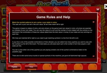 Game Rules and Help