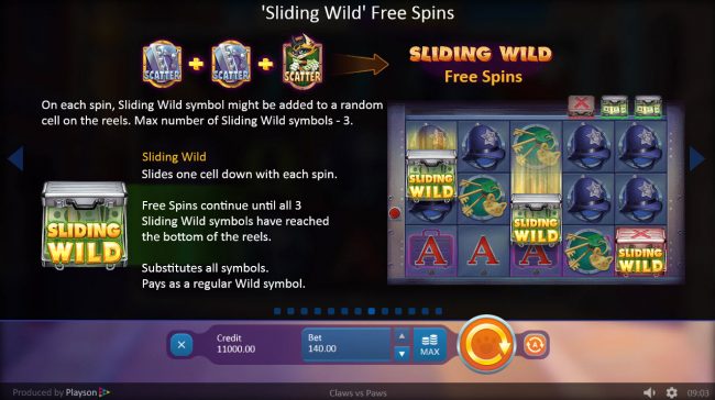 Sliding Wild Free Spins