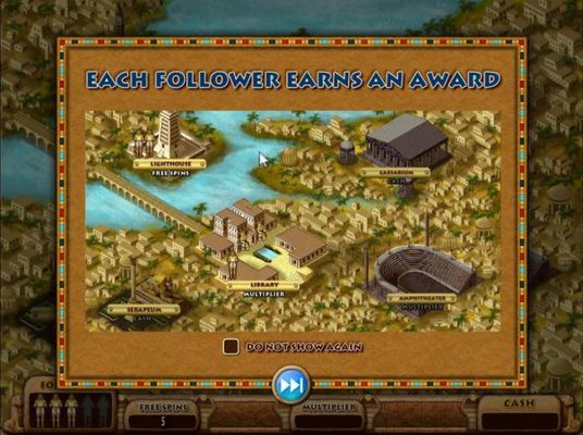 Each follower earns and award. You will place your followers on the map to earn prizes.
