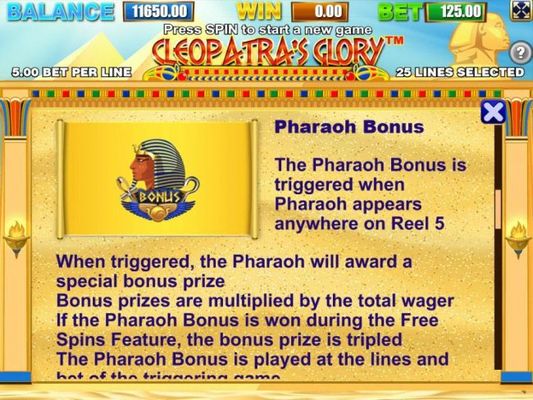Pharaoh Bonus Rules