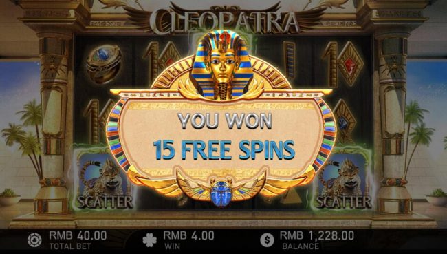 15 Free Spins awarded