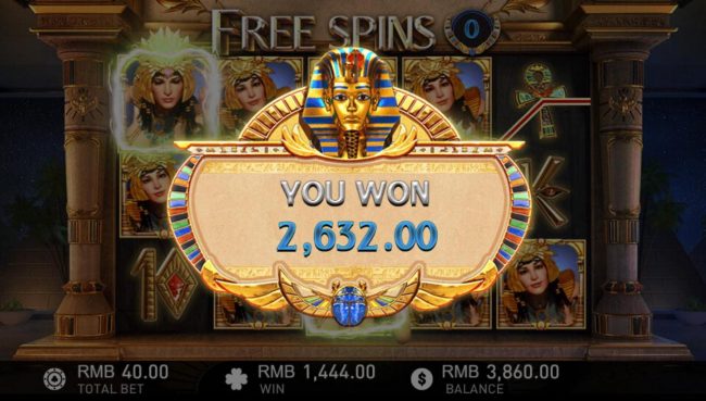 Free Spins feature pays out a total of 2,632.00