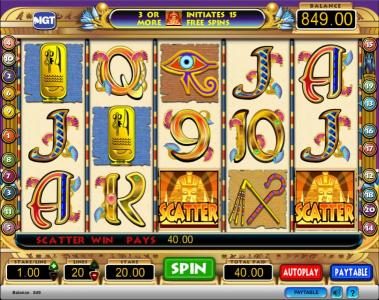 Cleopatra slot game scatter symbol jackpot win