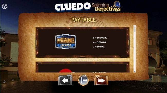 High value slot game symbols paytable.