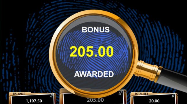 Bonus Game pays out a total of 205.00