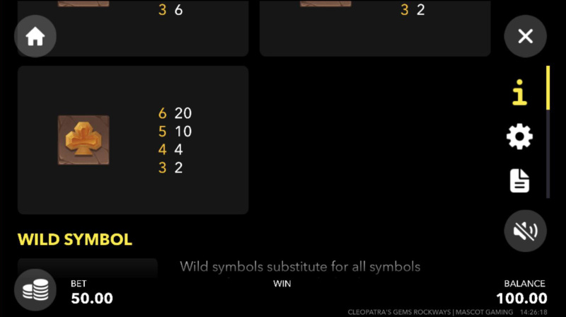 Low Value Symbols Paytable