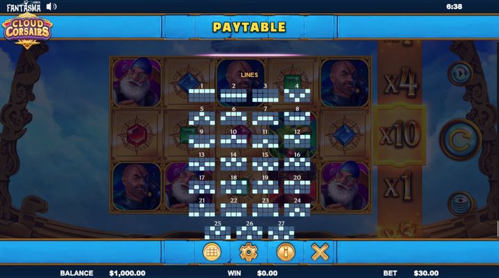 Paylines 1-27