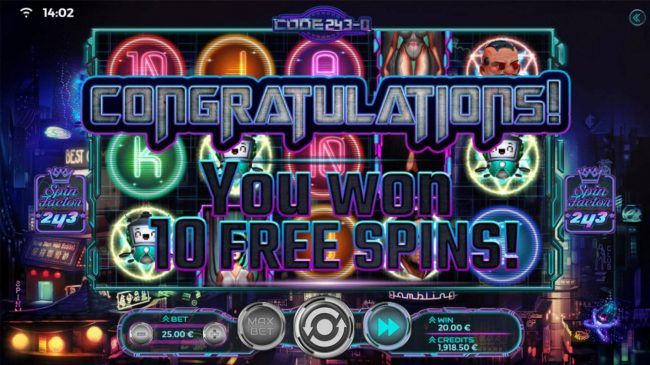 10 Free Spins Awarded