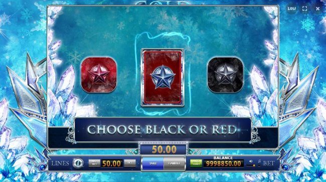 Gamble Feature - To gamble any win press Gamble then select Red or Black.