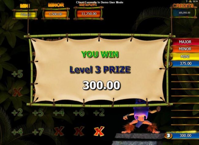 Conga Rocks bonus game pays out a total of 300.00