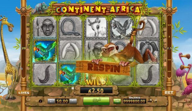 A re-spin is triggered whenever a lion wild symbols appears on the reels.