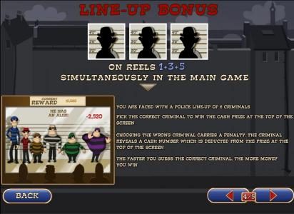 line-up bonus on reels1+3+5 simultaneously in the main game