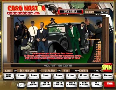 bonus feature game board - choose a gangster to earn a prize