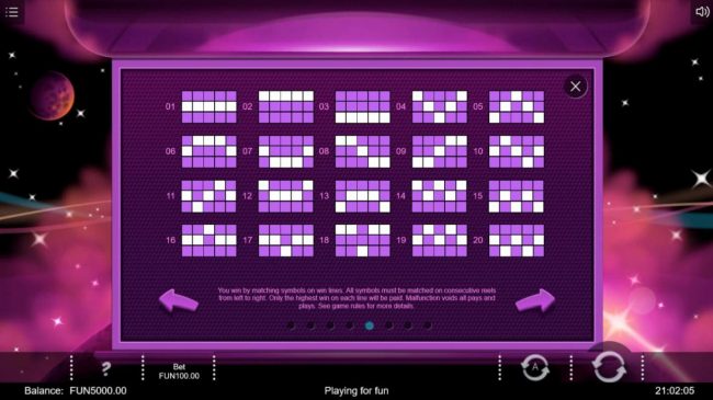 Payline Diagrams 1-20