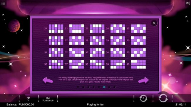 Payline Diagrams 21-40