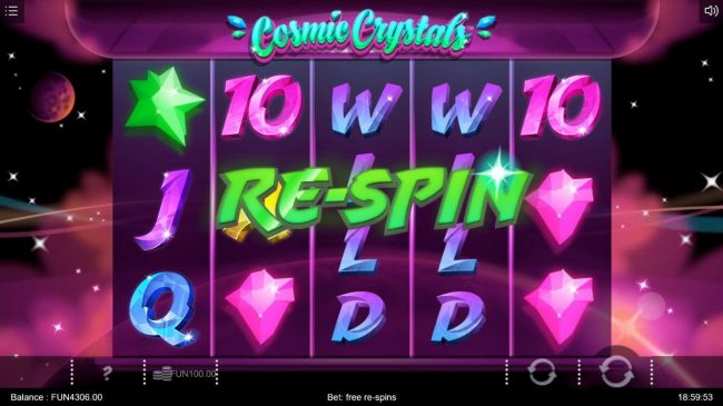A re-spin is triggered for every non-winning spin of the reels. The re-spins will continue until the first winning combination appears.